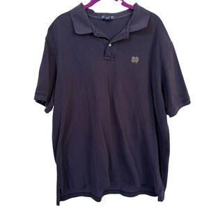 Notre Dame Polo Shirt XL Navy Lands' End Embroidered Logo Cotton Mens College